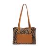 Fashionable Print Leopard Large Tote Bag For Women Stylish Pu Handbag Shoulder