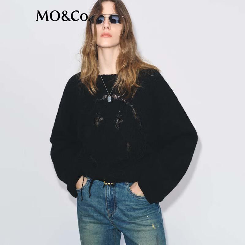 

MO&Co. Women s Tassel Hollow-Knit Long Sleeve Pullover Sweater M