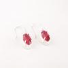 Natural Pink Rubellite Gemstone 925 Solid Silver Jewelry Handmade Earrings 1.4" EE-169-7