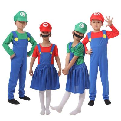 Super Mario Costume Set: Adult & Kids Mario Hat and Outfit