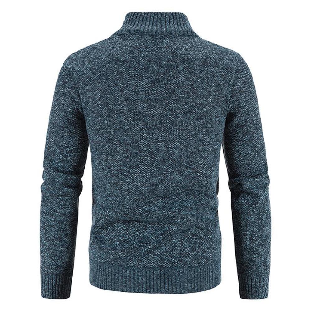 Jeseň a zima pánske plus zamatový hrubý stojačik sveter sveter teplý sveter kabát na zips cardigan pánsky trend