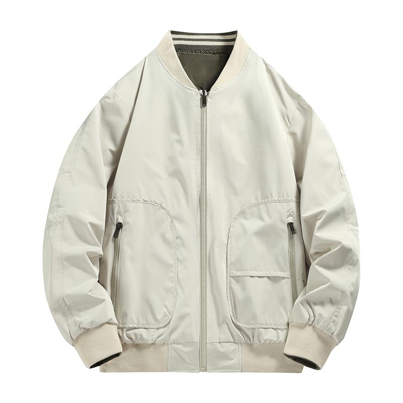 Men's Solid Color Fashionable Casual Padded Cotton Jacket Thick Warm Outerwear for Autumn Winter Foreign Trade