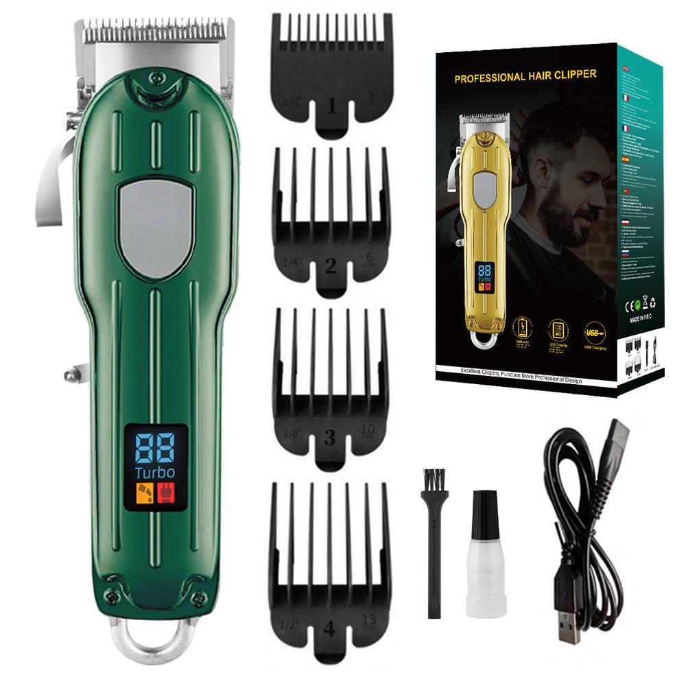 High-Power Men's Full Metal Electric Hair Clipper & Trimmer - Ideal for Home & Barber Use, Also for Pet Grooming
