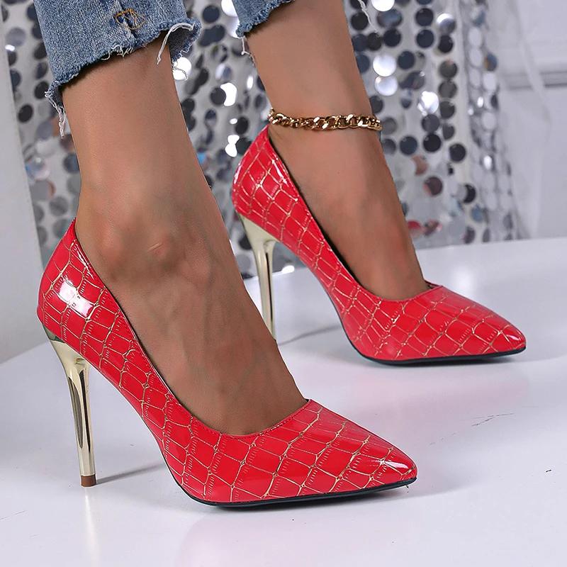 

Sexy Women s Pointed Toe Pumps Spring New Thin High Heels 2026 New Party Shoes Women Stiletto Black Big Size 43 34 красный