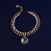 Faux Pearl Pet Necklace for Cats Dogs Adjustable Double-Layer Cat Collar with Ocean Theme Pendant for Wedding Birthday Accessory