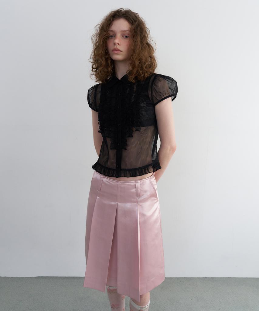 Obeodyupeulleeo Victorian Frill Mesh Blouse_Black