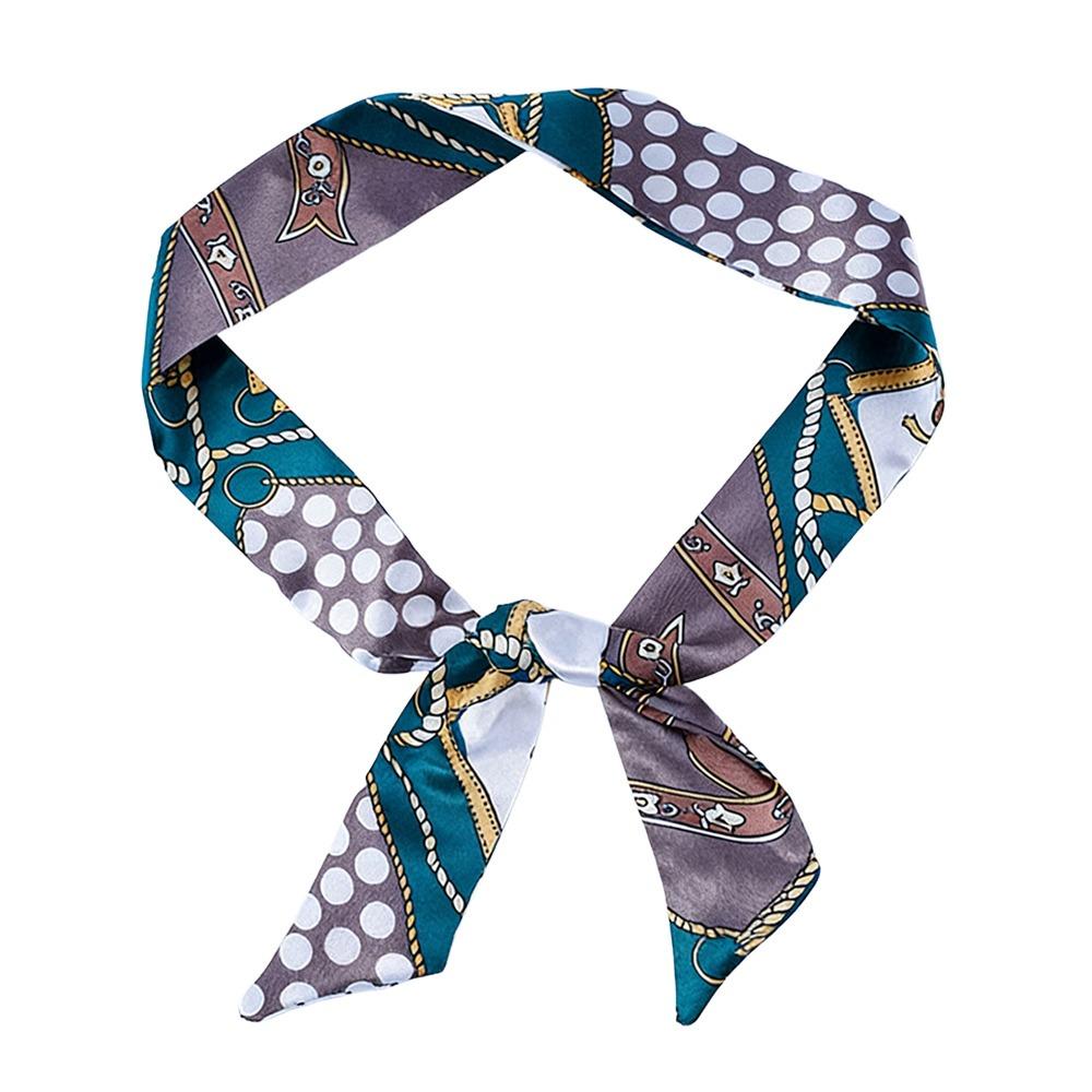 Long Slender Scarf Double-Sided Streamer Handbag Handle Ribbon Hair Band Neckwear/Wrist/Waistband