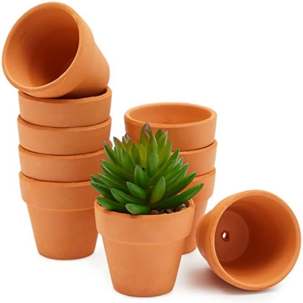 

16 шт. 2-дюймовые терракотовые горшки Керамический горшок для растений Горшки для кактусов Цветочные горшки Горшок для суккулентов с дренажным отверстием - Отлично подходит для растений, поделок S