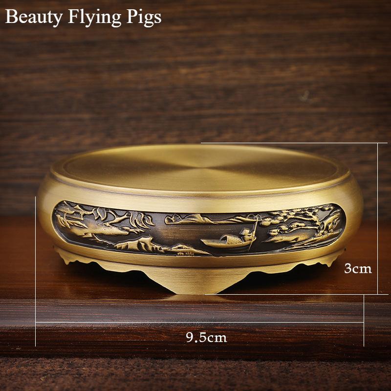 

1pc Metal Incense Burner Base Chinese Circular Base Buddha Statue Base Household Sacrificial Utensils Metal Handicrafts