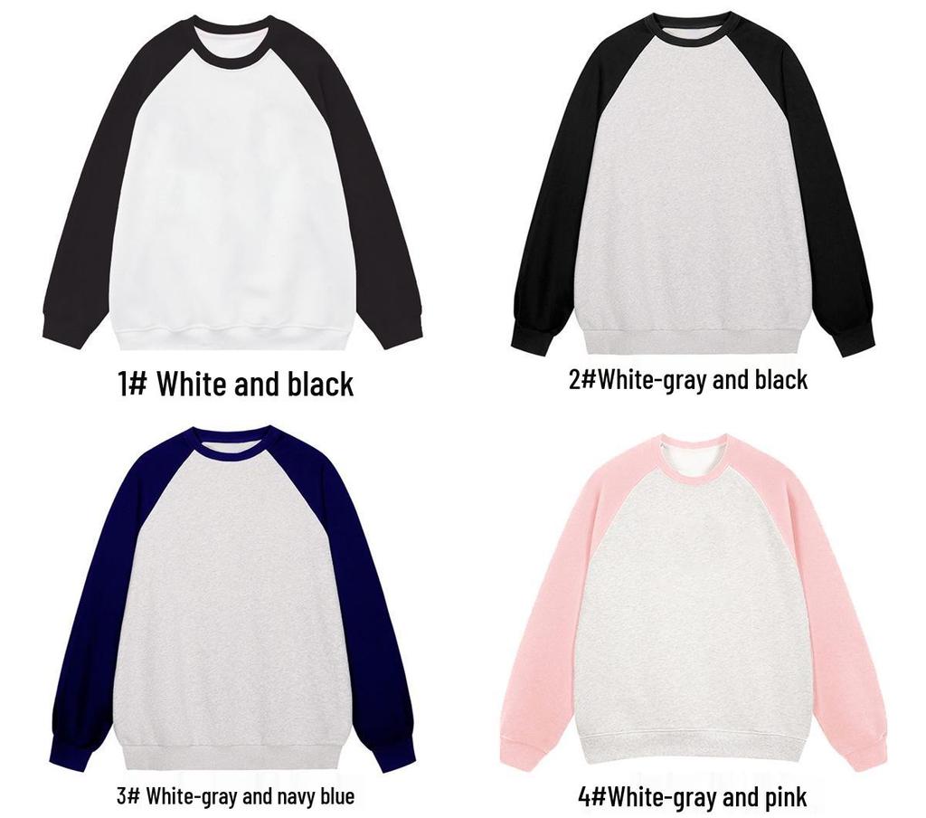 Damska bluza z raglanowymi rękawami na jesień z własnym logo - Luźny krój, długi rękaw