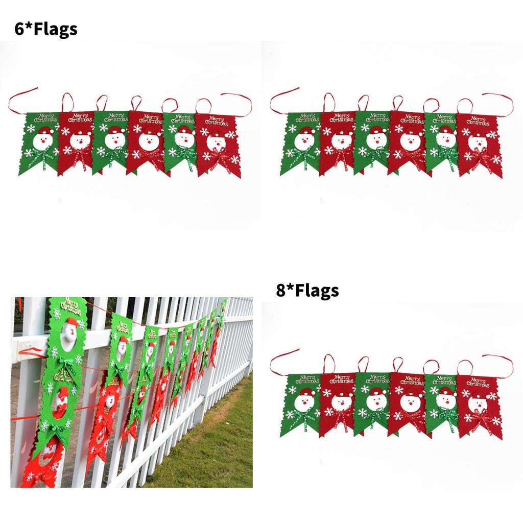 Christmas Celebration Santa Claus Pattern Banner Set With Nonwoven Fabric For Festive Wall Decor