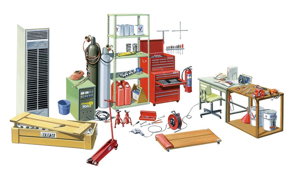 Fujimi Model Garage Tools Series Garage 1/24 & No.1 GT-1