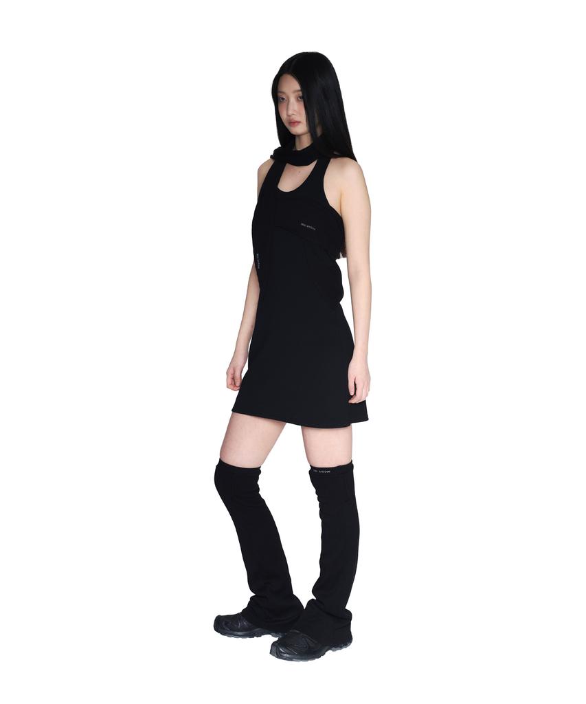 Deobeuleseussiakaibeu Layered Heart Halter Dress 001(Black)