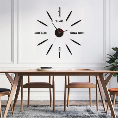 Creative Simple Silent DIY Wall Clock Living Room Study Decorative Clock Acrylic Digital Wall Sticker Clock