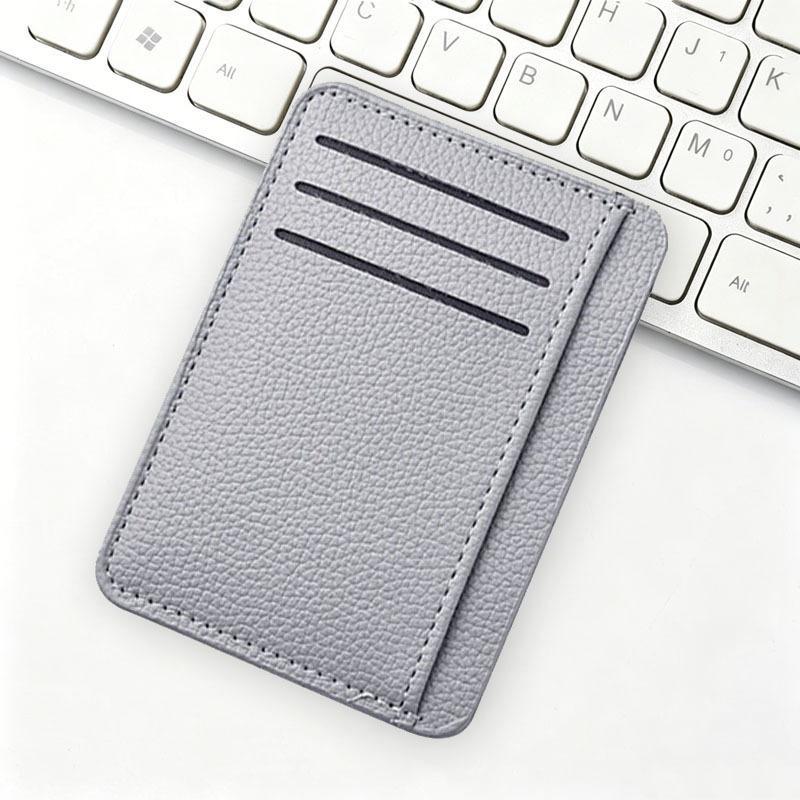 Minimalist Slim Card Holder Pu Leather Multi Card Slots Card Case Simple Solid Color Wallet For Men Women Office Daily Carry