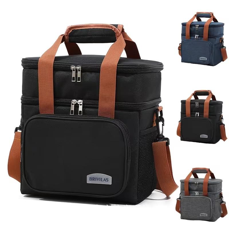 1 Stuks Geïsoleerde Lunchtas, Grote Capaciteit Dubbellaagse Geïsoleerde Tote Bag, Geschikt Voor Picknicks, School En Werk.