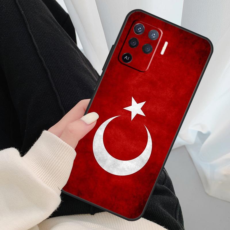 Republic of Turkey Realistic Flag Case For Oppo A96 A76 A16 A60 A98 A58 A78 A18 A38 A80 A40 A77 A57 A17 A74 A54 A94 A15 A5 Pro