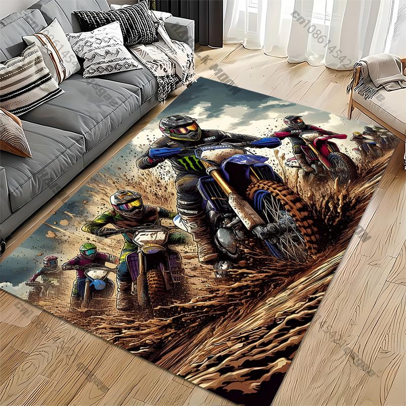 15 Size Motorcycle Off-road Pattern Rug Carpet for Living Room Bathroom Mat Creative Doormat Carpet for Bedroom Home Décor