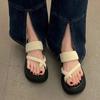 With skirts, slippers, female summer wear 2025 new fairy wind cool slippers, two thick-soled beach sandals