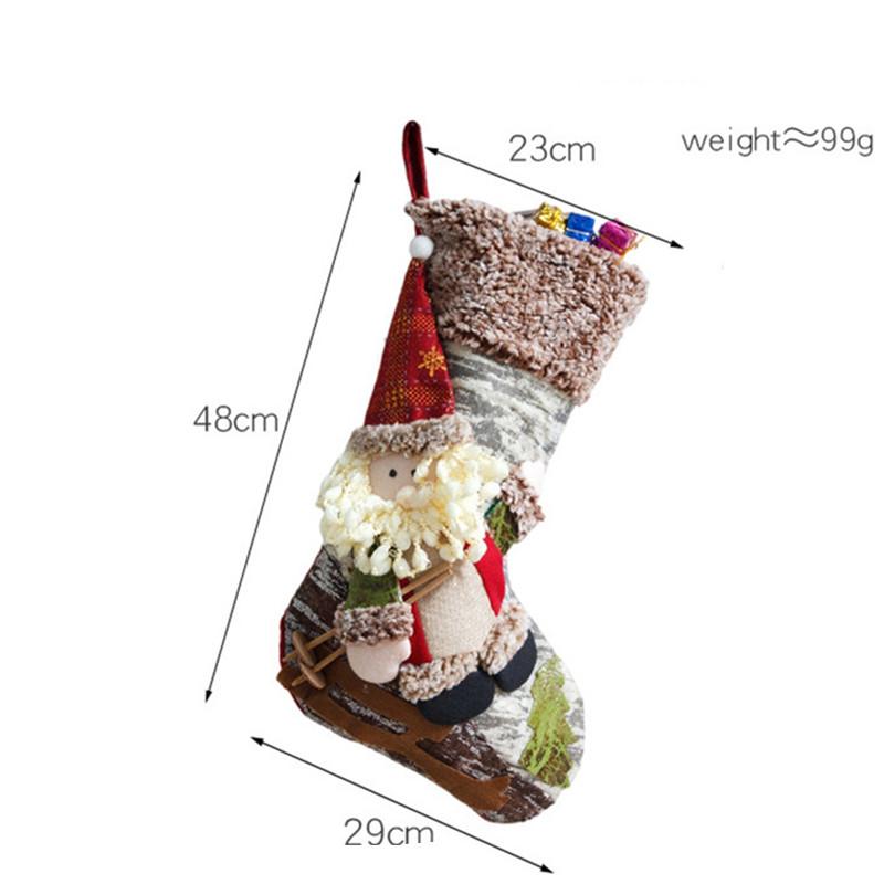 Christmas Stockings Large Xmas Gift Bags Fireplace Decoration Christmas Socks New Year Candy Holder Christmas Decor for Home