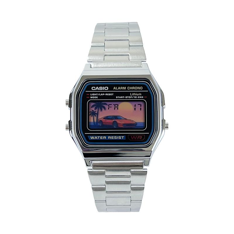 Casio Customized Watch Modified Series Sports Waterproof Retro Trendy Classic Small Silver Watch Quartz Same Style for Men A158WA-1