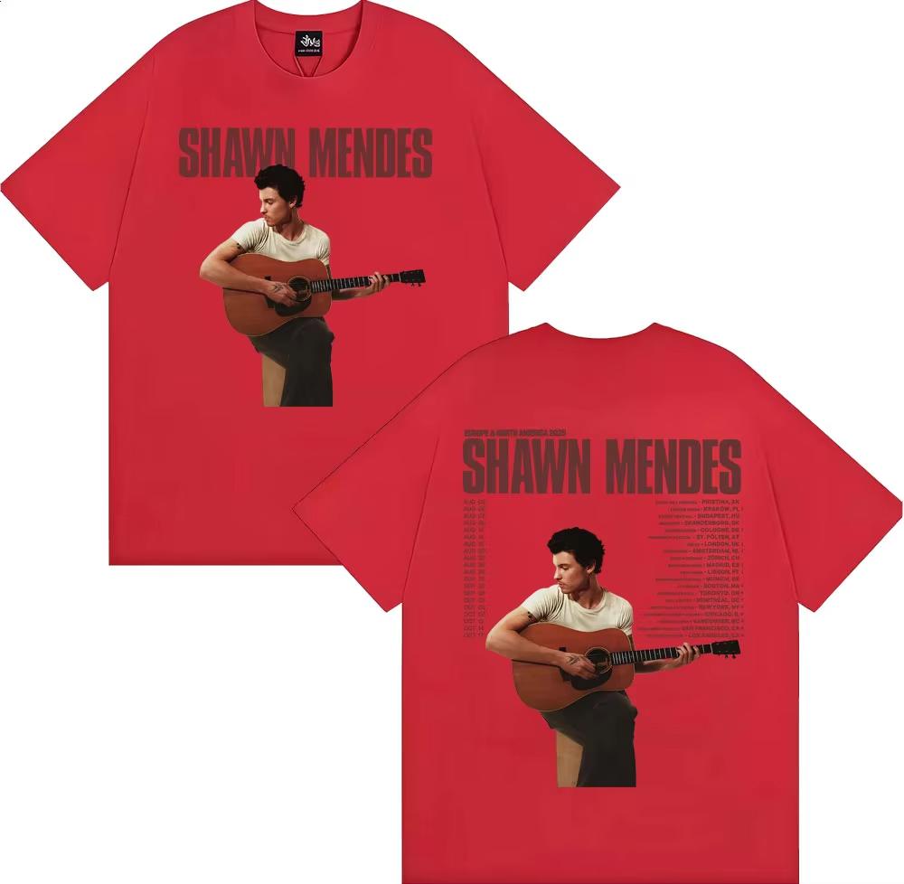 Singer Shawn Mendes on The Road Again Tour Graphic Tshirts Mens Fashion Hip Hop Street T Shirt Casual Cozy pure Cotton Top