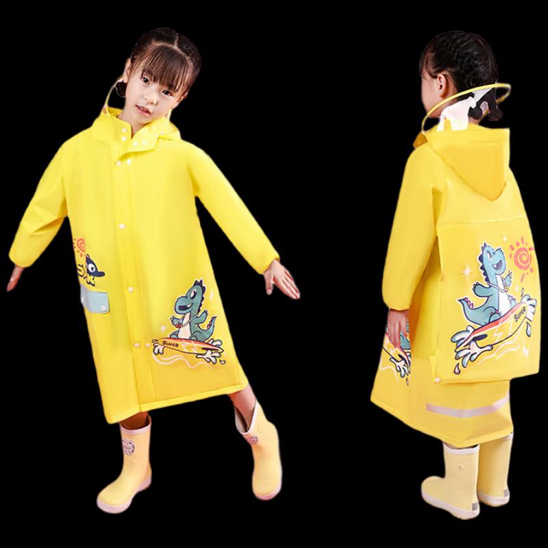 Heavenly God Kids Cartoon EVA Raincoat with Backpack Slot