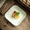 Light Luxury Cream Style Ceramic Square Plate Breakfast Plate Dumpling Plate Household Plate Simple Vegetable Plate Salad Plate