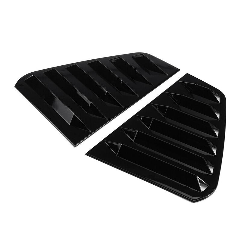 2X Car Rear Side Window Louvers, For Golf 7 R MK 7 7.5 2013- Racing Style Window Blinds Air Vent Scoop Cover Black