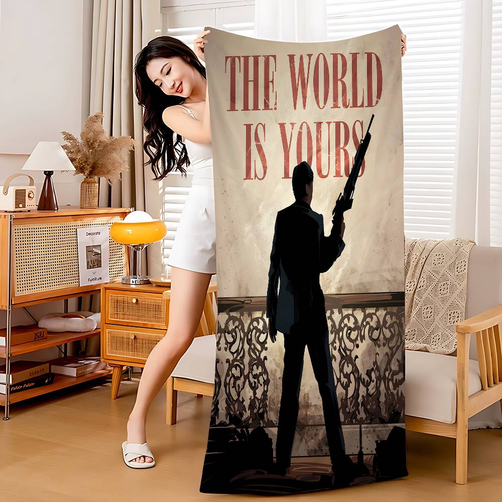 Scarface The World is Yours Classic Movie Microfiber Beach Towel Absorbent Quick dry Soft Yoga Swimming Resort Mountain Towel