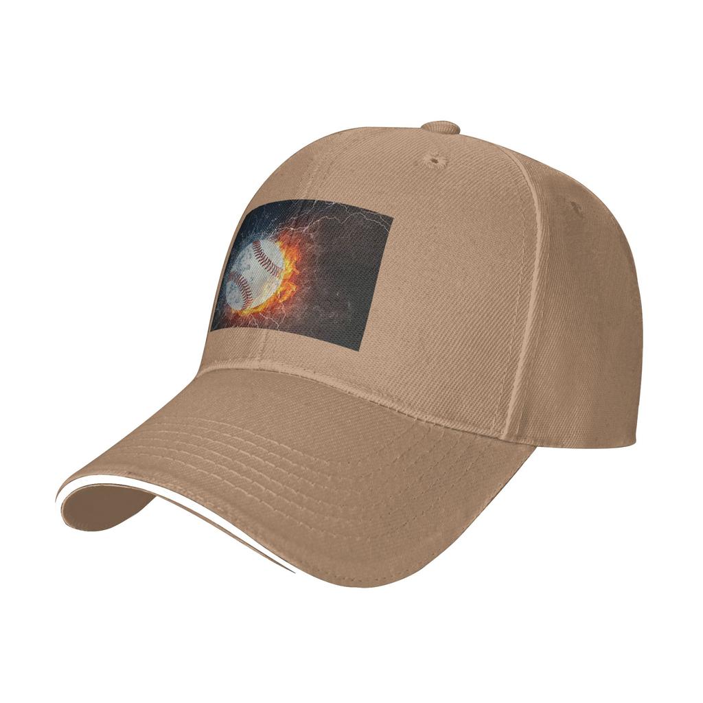 Baseball In The Fire And Water Cap Casual Baseball Caps Adjustable Hat Hip Hop Summer Unisex Baseball Hats Customizable