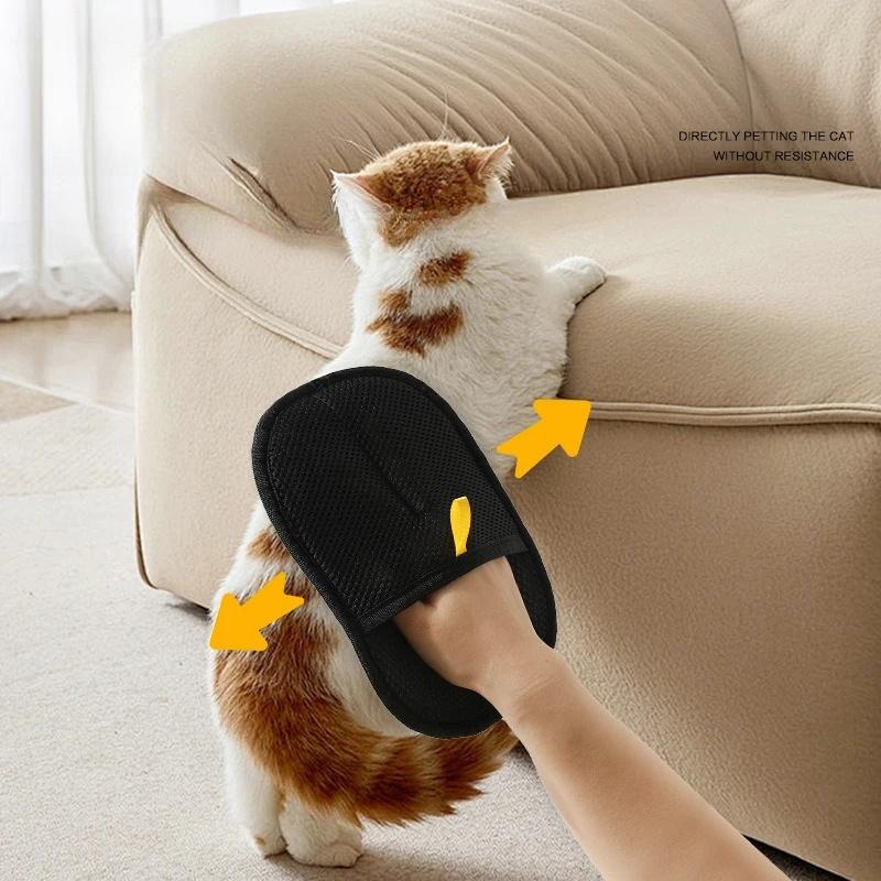 Double Sided Pet Hair Removal Gloves Reusable Grooming Tool for Dogs Cats Fur Static Free Cleaning for Carpets And Furniture