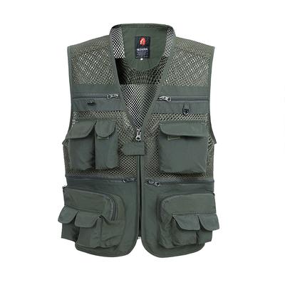 Chaleco de Malla de Verano Casual Delgado Transpirable Multibolsillo Chaleco Holgado para Hombre con Muchos Bolsillos