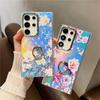 Diamond Ring Phone Holder Raser Case for Samsung A25 A54 A55 A15 A35 A14 A34 S24 Plus S22 Ultra S23 FE Flower Leaf Bling Cover