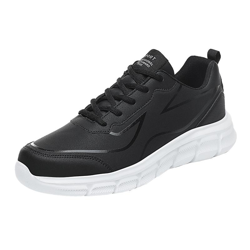 Breathable Men's Sneakers PU Leather Casual Sports Shoes Plus Size 39-48 Non-slip Waterproof Outdoor Trainers for Running Walking