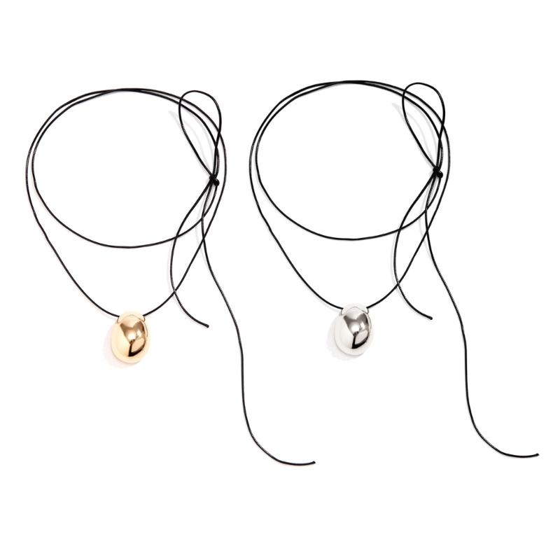 Modekedja för tröja i metall med geometriskt knut-hänge Stilfullt långt halsband Chokerkedjor Prydnad för kvinnor flickor