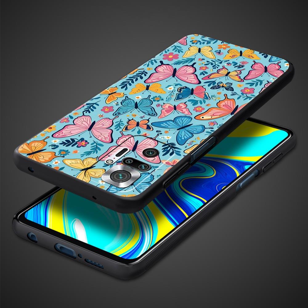 Butterfly Design Phone Case Cover for Redmi 14C 10C Note 15 14 13 12 10 11 K40 Pro Plus 5G Shockproof Soft TPU Shell Fundas Bag