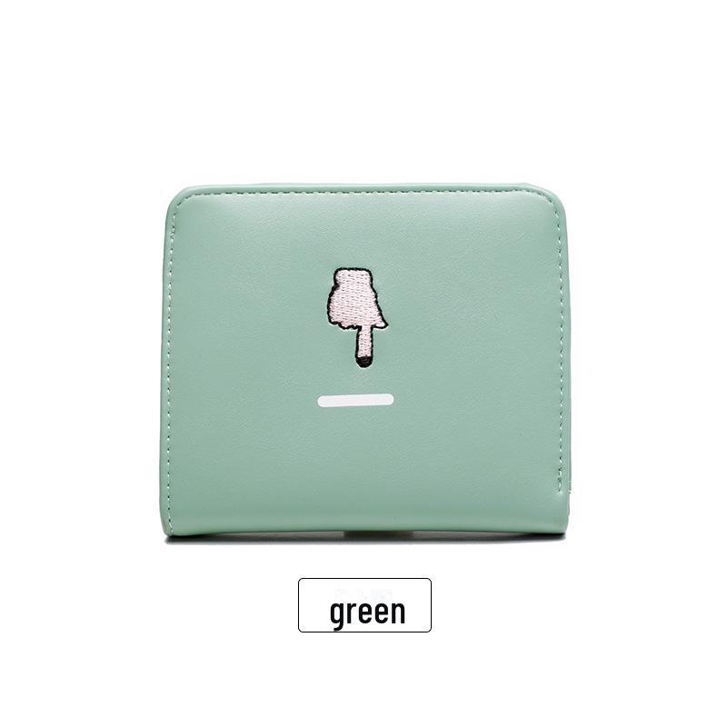 Женский мини-кошелек Xiangyin Корейский ультратонкий складной кожаный кошелек 2024 года милый и простой для студентов зелёный 980₽