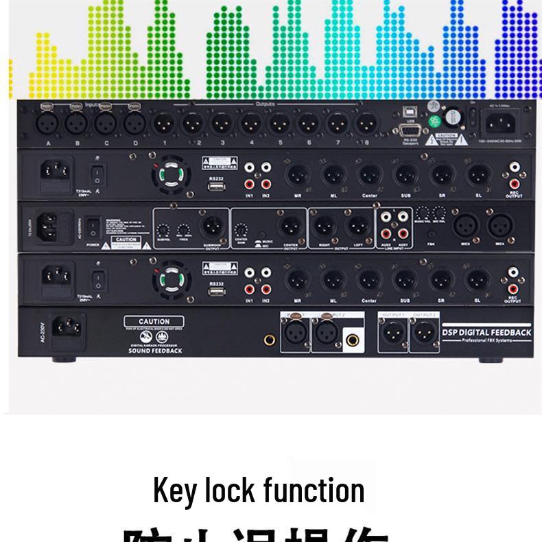 Professional KTV Karaoke DSP Reverb Audio Processor with Anti-Howling