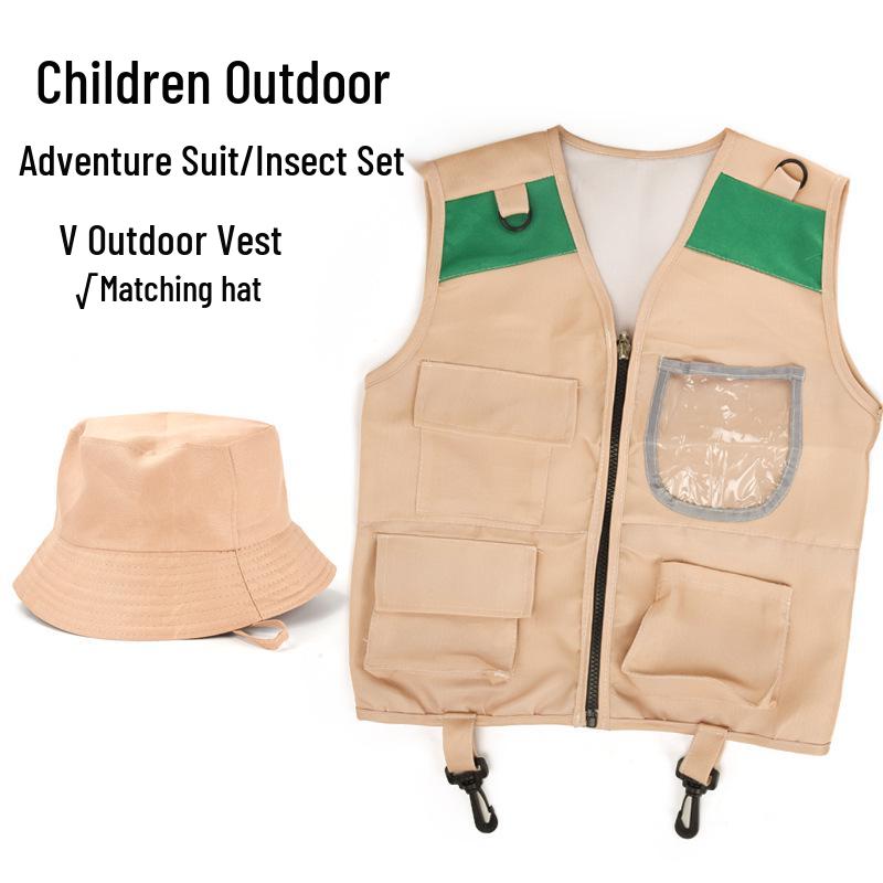 Kids' Adventure Explorer Vest & Hat Cosplay Set