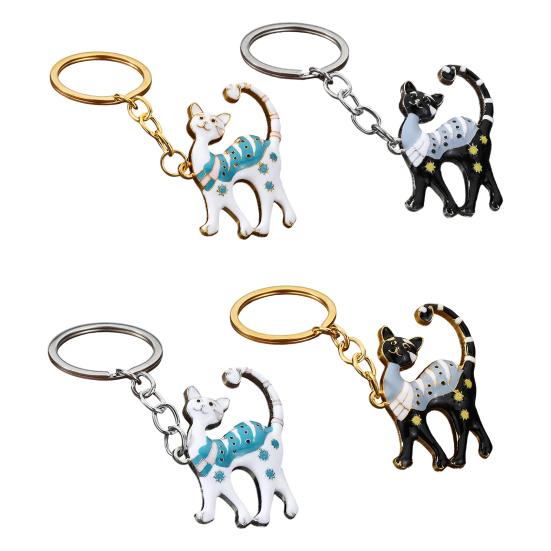 Cat Keychain Pendant Lightweight Metal Keychain Creative Enamel Cat Keyring Portable Key Chain Bag Charms Fun Accessories Gifts