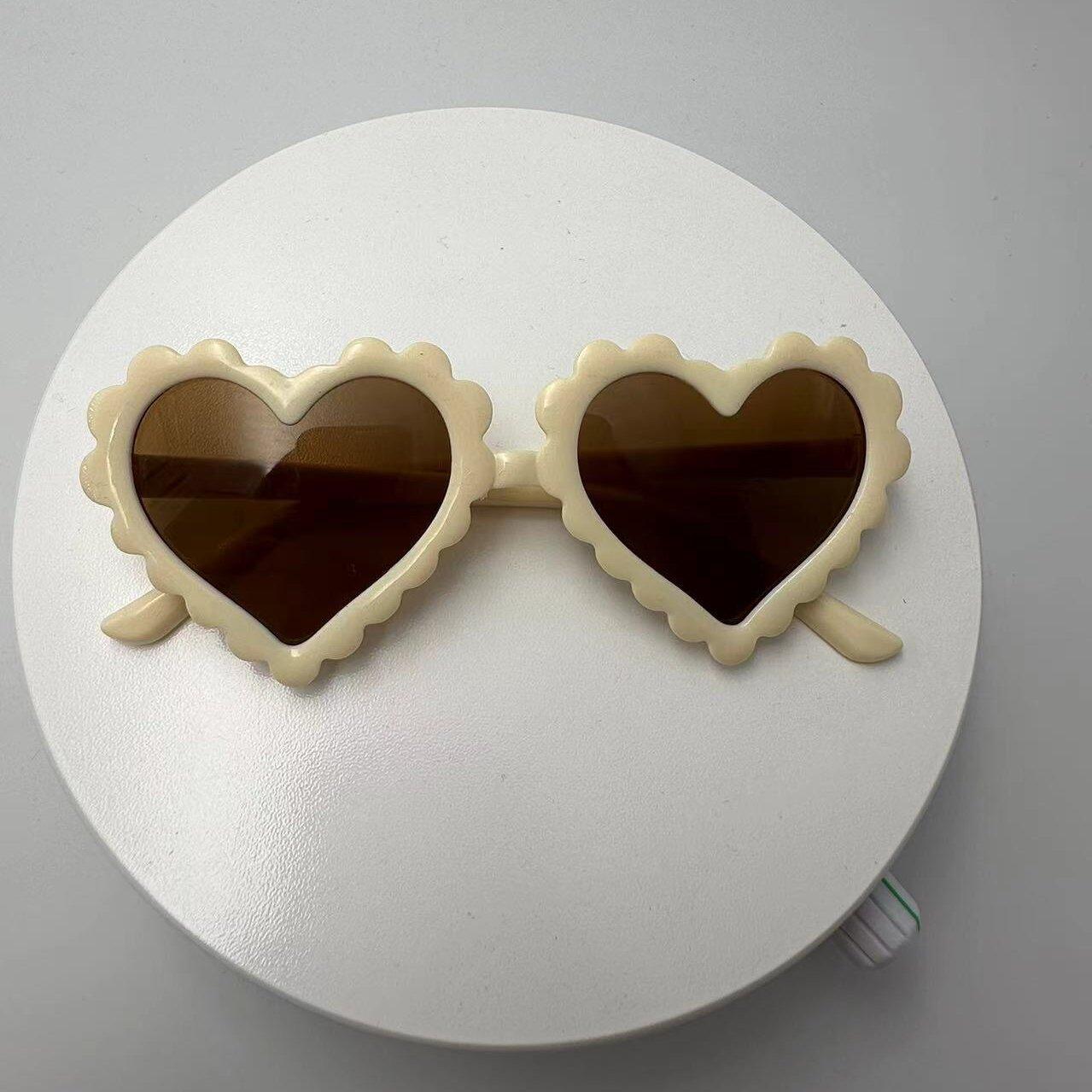 

Children S Love Sunglasses Fashion Baby Sunglasses Cute Girl Special-Shaped Peach Heart Glasses Multi-Color Matching Glasses