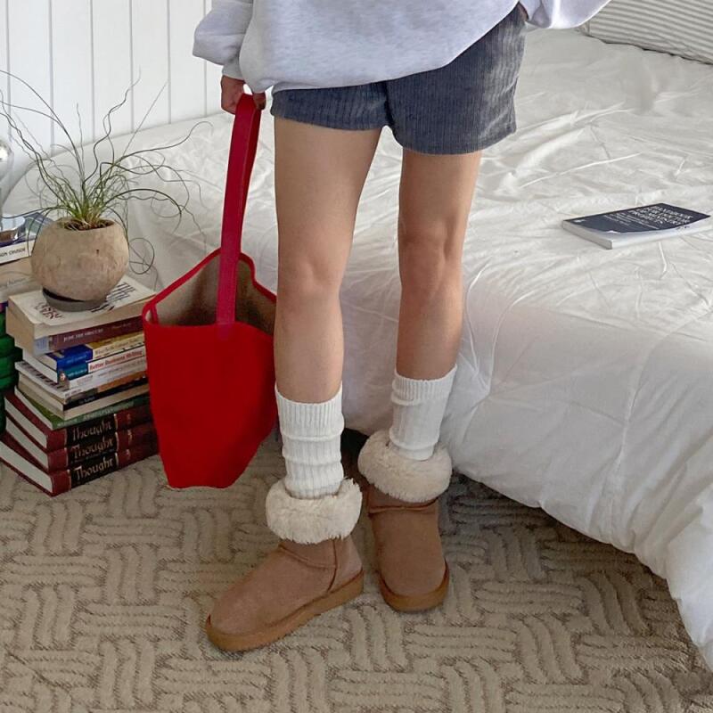 Women s Winter Soft Wool Knit Long Socks A31997_Black