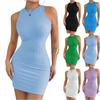 Women's Fashion Hollow Sleeveless Pleated Hip Dress
