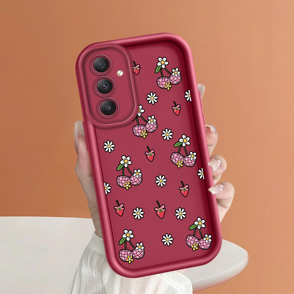 Mäkký silikónový štvorcový rebrík so vzorom tlače Kryt telefónu s úplným krytom na fotoaparát Gumené puzdro odolné voči nárazom pre Samsung