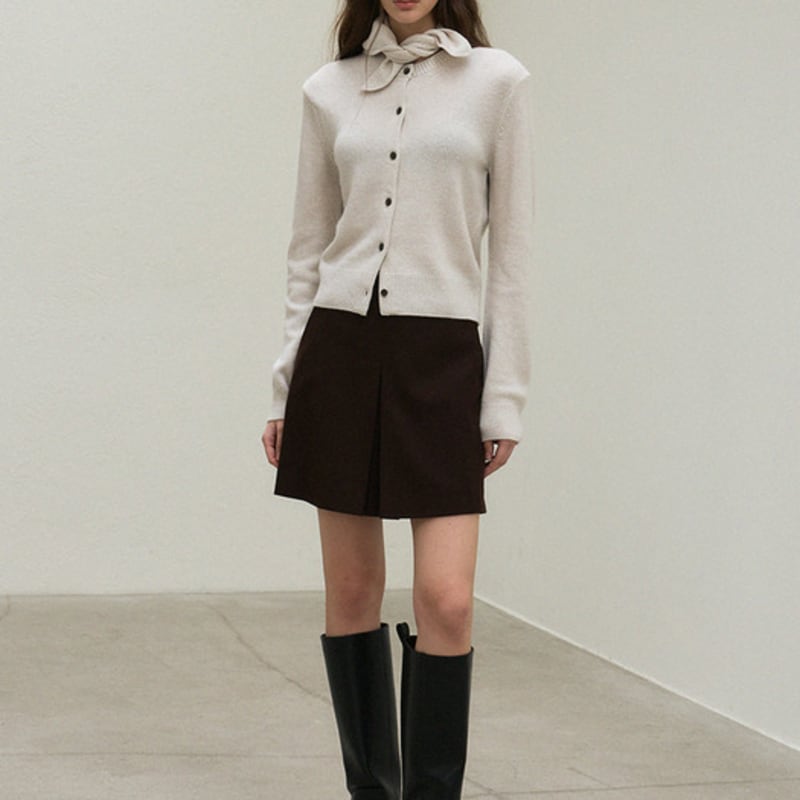 The small knit muffler (oat grey)