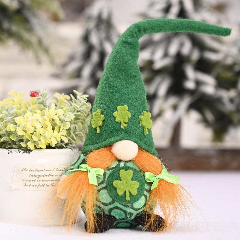 St. Patrick's Day Green Leaf Doll Adorable Irish Leprechaun Plush Decor For Festivities