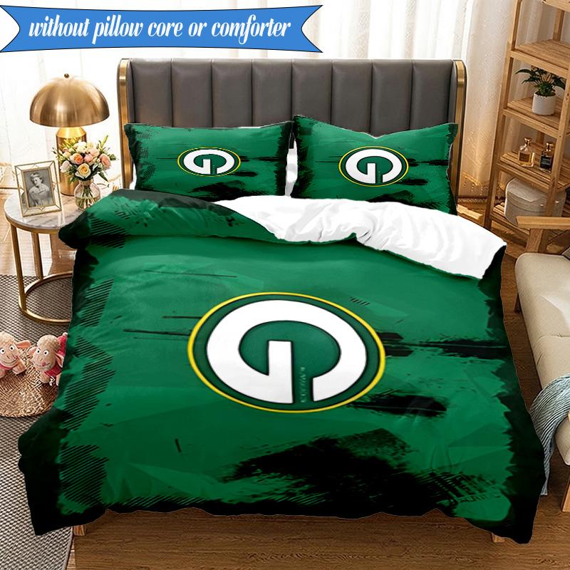 Green Bay Packers Bettwäsche-Set 3-teilig, inklusive 1 Bettbezug und 2 Kissenbezügen. Perfekt für Weihnachten, ideal für Schlafzimmer, Studentenwohnheim