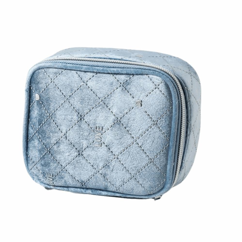 Portable Cute Square Cosmetic Bag Cute Ladies Coin Purse Mini Makeup Bag Makeup Organizer синий