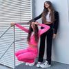 Women Autumn Winter Fashion Hoodies Jogging Tracksuit Velvet Zipper Sweatshirt Straight Leg Pants Two Piece Set